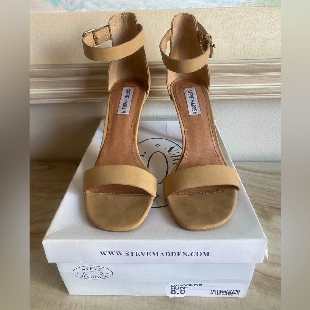 Steve Madden “Bayside” Nude Heels (size 8) in box WORN ONCE